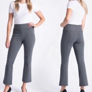 Betabrand Boot Cut Crop Pull On Pants S Grey